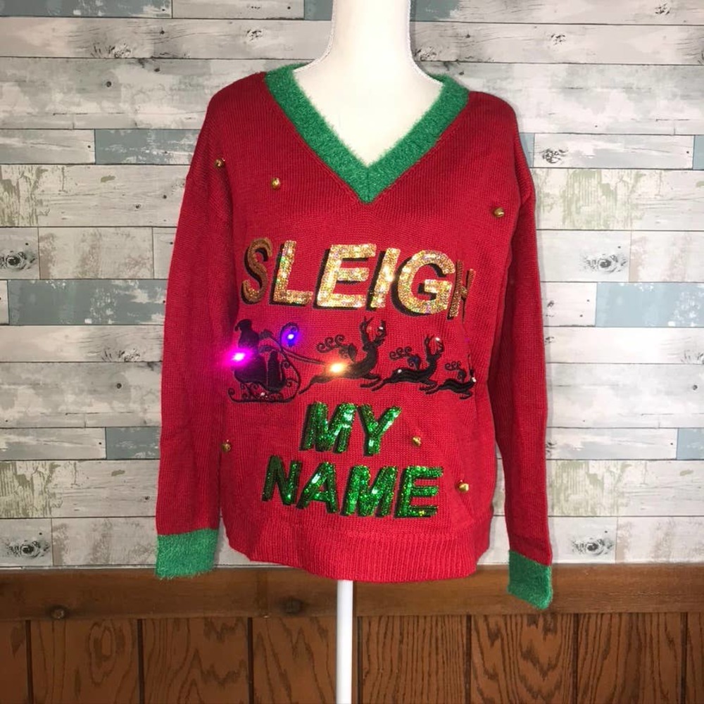 Ugly Christmas Sweater Sleigh my Name #550